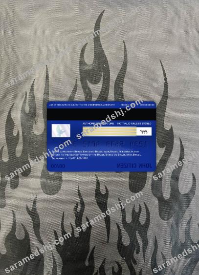 Brazil banco do brasil bank visa debit card photolook back